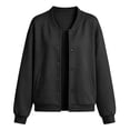 thumbnail image 6 of WAVSUF Girls Bomber Jacket, with Pockets Windproof Long Sleeve Fall Casual Baseball Jackets Black 7-8, 6 of 6