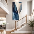 thumbnail image 4 of Canvas Wall Art, Navy Blue Geometric Framed Canvas Prints for Living Room Hallway, Modern Beige Abstract Art Oversized Gallery Wrapped Wall Decor for Home Office, Gifts, 30"x60" Ship Next Day, 4 of 9