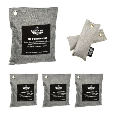 6pk Naturally Activated Air Purifying Charcoal Deodorizer Bags Assorted