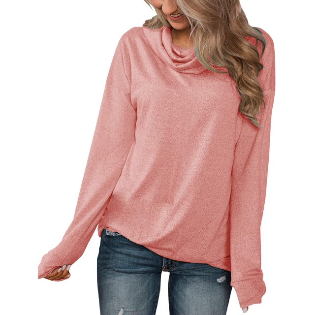 Pullovers à Manches Longues pour Femmes Col Bénitier Tunique Chemise Décontractée