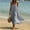 Gray, variant on QUNYINEY Long Casual Summer Dresses for Women Cotton Linen Sleeveless Solid A Line Slip Dress V Neck Beach Loose Fit Dresses