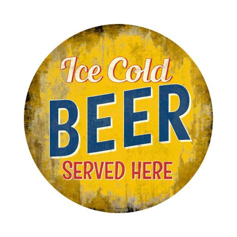 Ice Cold Beer This Way To Arrow Sign Directional Novelty Metal 17" x 5" 