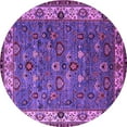 thumbnail image 1 of Ahgly Company Indoor Round Oriental Purple Industrial Area Rugs, 7' Round, 1 of 4