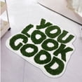 thumbnail image 1 of Alfombra de baño UNIBATH You Look Good de microfibra verde 63 x 53 cm, 1 of 8