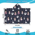 thumbnail image 2 of Dark Blue Ballerina Princess Pattern Hooded Bath Towel，50"x30" for Ages 3 To 12 Kids, Quick Dry Lightweight Soft Microfiber Hood Beach Towel Cover Up for Kids, 2 of 7