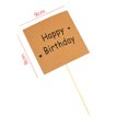 thumbnail image 2 of Tarjeta de felicitación de cumpleaños con forma de pastel, estilo retro, cuadrada, de papel Kraft, estilo fresco y pequeño, con decoración enchufable, 2 of 3