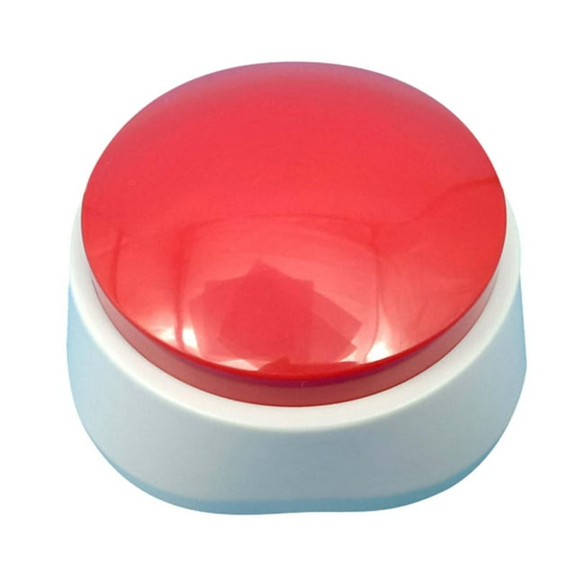 Botones para perros jinwen Juguete interactivo grabable portátil Rojo