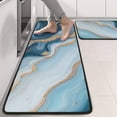 thumbnail image 2 of Kitchen Rugs Sets Of 2,Blue Marble Gold Wave Pattern Anti Fatigue Kitchen Mat Rugs Non Slip Washable,Decorative Kitchen Floor Mats for Kitchen,Sink,Laundry,17"x47"+17"x47", 2 of 5
