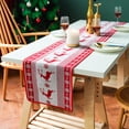 thumbnail image 3 of Billuyoard Camino de de Navidad muñeco de nieve hermosos manteles individuales a prueba de polvo mantel bordado hogar vacaciones fiesta boda diseño Kits de decoración para fiestas Alce 35*240cm Billuyoard HA068328-04, 3 of 6
