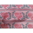 thumbnail image 4 of oneOone Cotton Cambric Fabric Stripe|Leaves & Hen Block Printed Fabric 1 Yard 56 Inch Wide, 4 of 4
