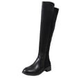thumbnail image 2 of Fnooota Women's Knee High Boots, Round Toe PU Block Heel Non Slip Fall Winter Shoes Black Size 8.5, 2 of 7