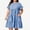 Blue, variant on Vivianyo HD Women's PLuse Size Round Neck Gingham Tiered Dresses, Ruffle Short Sleeve Loose Casual Midi Sundresses With Pockets for Women, Women's Orange, Sizes L-5XL