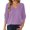 Light Purple, variant on Sweaters For Women Solid Color Long Sleeve Knitted Pullover V Neck Tops Soft Comfortable Casual Everyday Wear Versatile Women Sweaters Beige L