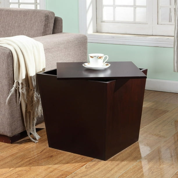 Roundhill Multifunction Wooden Storage Cube, Espresso