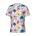 thumbnail image 5 of Qekee Rose Flowers Classic Fit T-Shirt Men's Shirt Men's Tight Short Sleeves for Exercise, Running, Mountaineering - Rose Flowers, 5 of 9