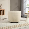 thumbnail image 3 of Fauteuil Tonneau Pivotant à 360° avec Rangement Fauteuil Pivotant Moderne en Cuir Bouclé Rond pour Salon (Beige), 3 of 8