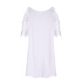thumbnail image 6 of DTBPRQ Short/Long Sleeve Women's Cold Shoulder Dress with Pockets Casual Swing T-Shirt Dresses, 6 of 6