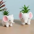 thumbnail image 4 of Cute Animal Elephant Shaped Ceramic Succulent Cactus Air Plant Flower Pots Planters-Plant Not Included (Pink&White), 4 of 13
