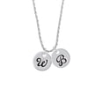 thumbnail image 2 of Delight Jewelry Silvertone Large Script Letter - W - 3/4'' Disc - Silvertone Script Initial Disc - B - Charm Necklace, 20"+3", 2 of 4