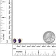 thumbnail image 5 of Gem Stone King 2.00 Ct Oval Checkerboard 8x6mm Purple Amethyst 14K Yellow Gold Stud Earrings for Women Men, 5 of 5