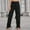 Black, variant on Babysbule Womens Straight Solid Pants Women Solid Pants Hippie Punk Trousers Streetwear Jogger Pocket Loose Overalls Long Pants