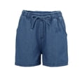 thumbnail image 7 of Dwellite Jean Shorts Womens 2026 Summer Casual Lightweight High Waisted Comfy Stretchy Pull on Trendy Drawstring Denim Short Blue 3XL, 7 of 7