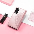 thumbnail image 4 of SaniMore for T-Mobile REVVL V+ 5G 6.8" Wallet Case with Embossed Mandala PU Leather Flip Protection Wrist Strap Credit Card Holder Kickstand Shockproof Case for T-Mobile REVVL V+ 5G, Rosegold, 4 of 8