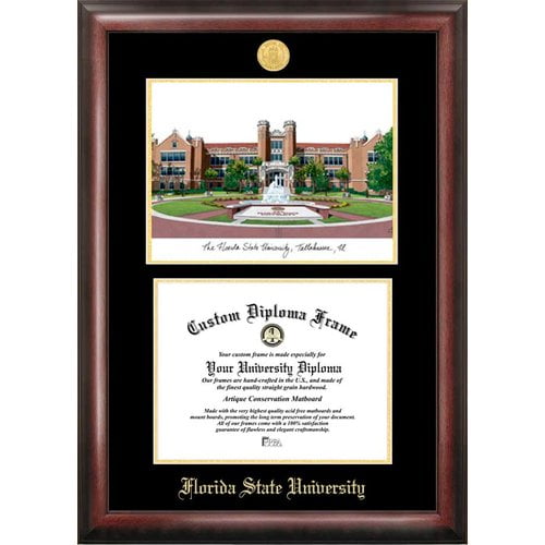 Florida State University 11 X 14 Gold Embossed Diploma Frame With Campus Images Lithograph Walmart Com Walmart Com