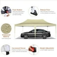 thumbnail image 5 of HOTEEL 10x20 Canopy Tent with Sidewalls,3 Adjustable Height Commercial Canopy,Pop Up Party Canopy with 12 Stakes & 6 Ropes,Khaki, 5 of 10