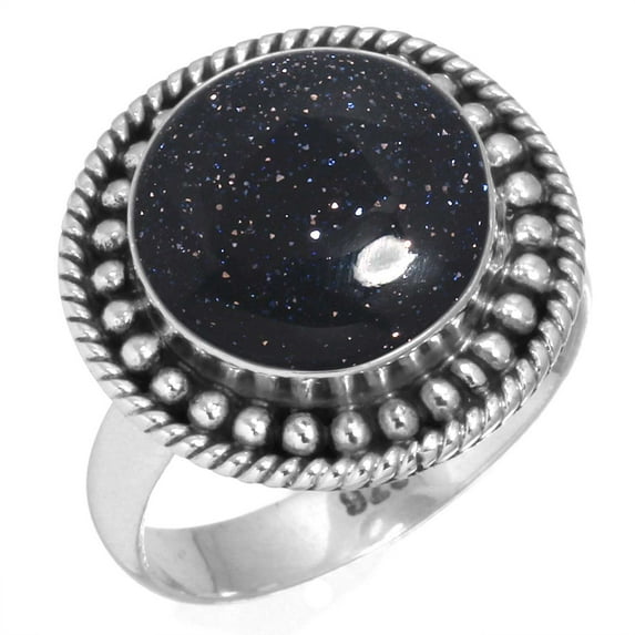 925 Sterling Silver Ring For Women - Teens Blue Sunstone Gemstone Silver Ring Size 11.5 Handmade Silver Ring Size 11.5 Christmas - Gift For Girl Friend Gemstone 925 Silver Jewelry