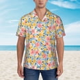 thumbnail image 2 of Fuzoiu Watercolor Wildflowers Print Hawaiian Shirt for Men, Summer Beach Casual Short Sleeve Button Down Shirts, Men’s Beach Summer Shirts with Pocket,Medium, 2 of 7