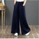 thumbnail image 1 of Pantalones de mujer de algodón y lino artísticos de primavera y verano Pantalones holgados de pierna ancha de talla grande Pantalones de cintura alta Pantalones rectos Pantalones de lino, 1 of 6