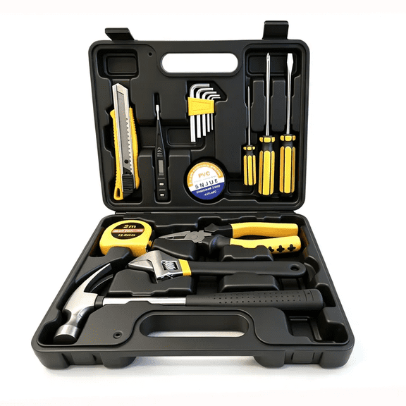 MOSENSE 16-Piece General-Purpose Hand Tool Set with Storage Case, Basic Everyday Tools for DIY, Home, Garage, Office Repair and Construction