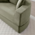 thumbnail image 3 of Convertible Sofa Couch Bed,Multi-Functional,Circular Bed,Adjustable Futon Sofa,No Assembly Compressed Corduroy Floor Lounge Sofa for Apartment Office Bedroom Living Room (Green), 3 of 9
