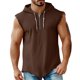 thumbnail image 1 of M Y M Camisa sin Mangas con Capucha Color Plano Clásico Cuarto Cremallera Deportes Casuales Color Sólido Superior para Hombres, 1 of 7