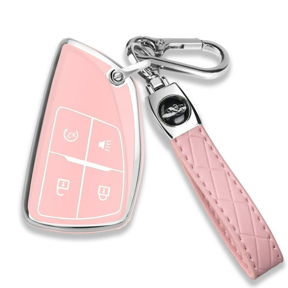 for Chevy Key Fob Cover with Keychain Soft TPU Protection Case Compatible with 2021-2026 Chevy Colorado Equinox Silverado GMC Canyon Sierra Terrain 4-Buttons