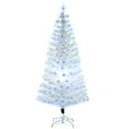 thumbnail image 1 of HOMCOM 6FT Artificial Tree Multi-Colored Prelit Christmas Decor, White, 1 of 10