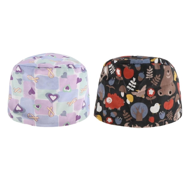 2 Piezas Para Mujer Para Hombre, Gorra Médica A Prueba De Polvo, Gorro De Quimioterapia, Gorro De , Envoltura Para Cabeza Morado cro + Soledad Gorro médico ajustable unisex