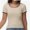 Apricot, variant on Women Summer Short Sleeve Shirts Crewneck Striped Color Block T Shirts Slim Fit Basic Tee Tops