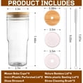 thumbnail image 3 of Clear Mason Jar 4pcs 24 oz Reusable Glass Drinking Cup with Lid and Straw, 3 of 6