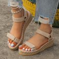 thumbnail image 1 of Vedolay Platform Sandals Sandals for Women Dressy Summer Casual Beach Outdoor Wedges Sandal Shoes,Khaki 8, 1 of 5