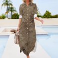 thumbnail image 3 of Marble Texture Print Shirt Dress Long Sleeve Street Fashion V Neck Oversized Casual Dress Women Evening Dress, 3 of 7
