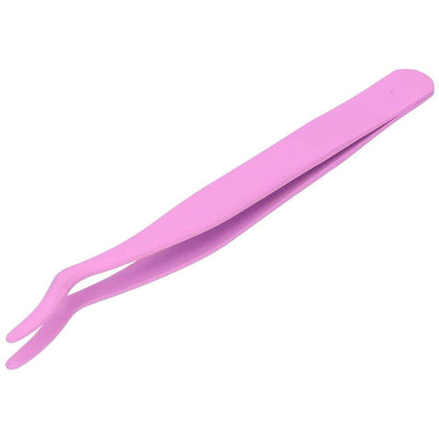Eyelashes Curved Tweezer, Steady and Comfortable Eyelash Applicator Tool Excellent Widened Handle Particular for Trimming Eyebrows Black,Fluorescent Pink,Fluorescent