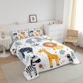 thumbnail image 2 of YST Kids Zoo Animal Comforter Set Cute Wild Animals Bedding Set Cartoon Safari Wild Print Comforter for Boys Girls Children Teens Bedroom Decor Exotic Natural Theme Duvet Set Toddler Size, 2 of 5