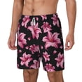thumbnail image 2 of Uemuo Lilies Flowers Pattern Mens Swim Trunks Quick Dry Board Shorts with Mesh Lining, Stretch Beach Shorts Quick Dry No-Chafing Board Shorts-X-Large, 2 of 9