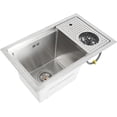 thumbnail image 4 of 23 Inch Silver Undermount Bar Sink with Glass Rinser Stainless Steel Undermount Workstation Sink Prep Sink,Single Bowl Deep Kitchen Sink with Cup Washer with Cup Washer (Silver), 4 of 9