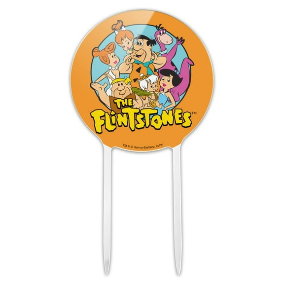 Acrylic The Flintstones Group Cake Topper Party Decoration for Wedding Anniversary Birthday Graduation