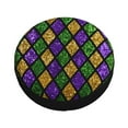 thumbnail image 3 of Balery Mardi Gras Shiny Green Purpletire Cover Waterproof Dust-Proof, Universal Spare Wheel Tire Cover For Trailer, Rv, Suv Truck And Vehicle Camper Accessories-15 Inch, 3 of 9