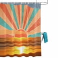 thumbnail image 2 of Shower Curtain for Bathroom Ocean Beach Sunset Teal Orange Stripes Waterproof Bath Curtains Shower Curtains with Hooks,Summer Sea Waves Bathroom Curtain Privacy Drapes for Bathtubs Toilet 36x72in, 2 of 9