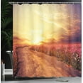 thumbnail image 4 of Ambesonne Scenery Shower Curtain, Cosmos Flower Field, 69"Wx84"L, Orange and Yellow, 4 of 5